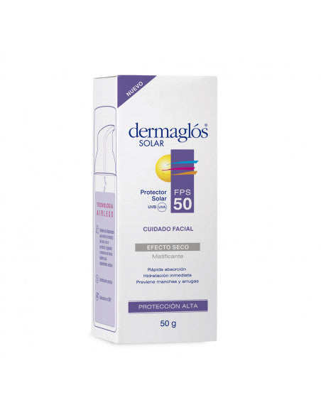 Dermaglos - Solar Facial Sunscreen SPF 50, Colorless, 50g | Advanced Skin Care Protection