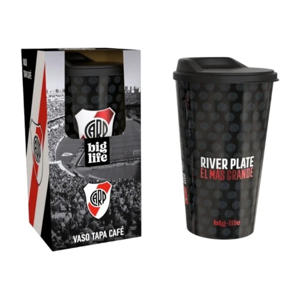 Official River Plate Football Team 600 ml Travel Mug with Lid - Soccer Fan Gift