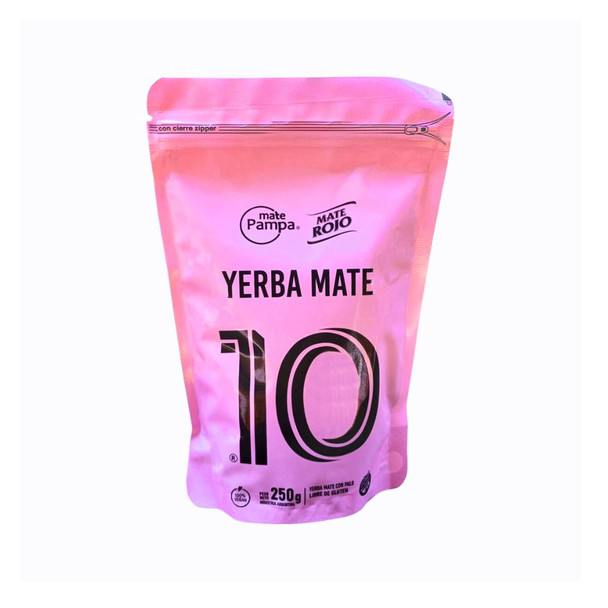 Mate Rojo Yerba Mate with Zipper 10 Messi Inter Miami Yerba Mate Rosa Reserva Natural, 250 g / 8.81 oz