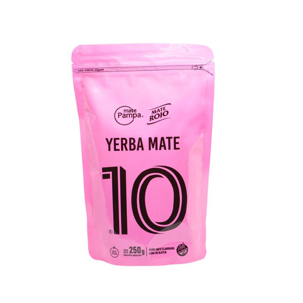 Mate Rojo Yerba Mate with Zipper 10 Messi Inter Miami Yerba Mate Rosa Reserva Natural, 250 g / 8.81 oz