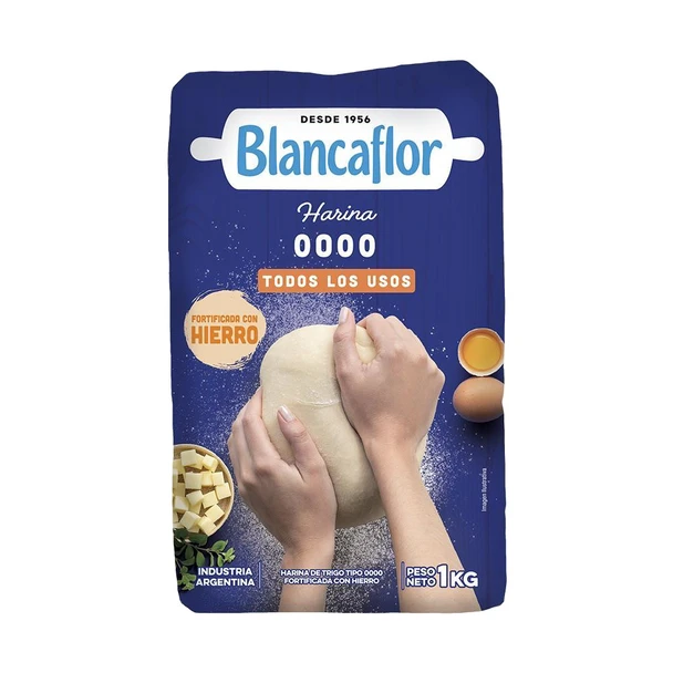 Blancaflor 0000 Premium Fine Wheat Flour Harina 0000, 1 kg / 2.2 lb