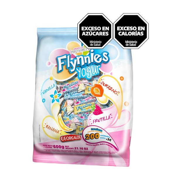 Flynnies Yogur Caramelos Masticables Surtidos Assorted Chewable Candies, 600 g / 21.16 oz (200 units)
