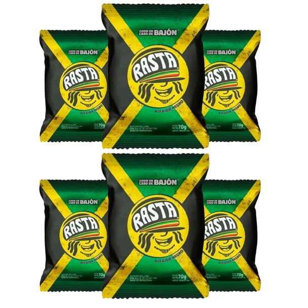 Rasta Alfajor Negro Dark Chocolate Alfajores with Creamy Dulce de Leche, 70 g / 2.46 oz ea (pack of 6)