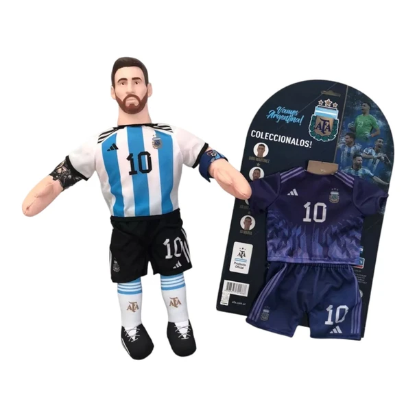 Messi 10 Doll Argentina National Team New Toys - Includes Collectible Alternate Kit