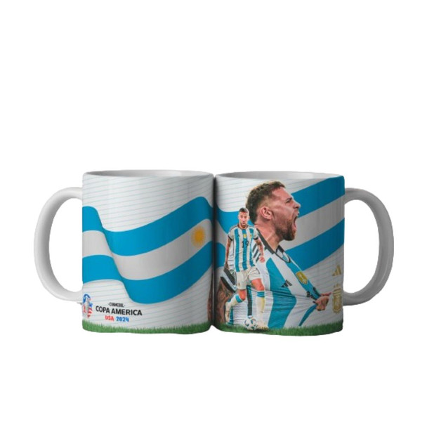 Taza Nicolás Otamendi White Copa America USA 2024 Mug Argentina Champions USA 2024 - Ceramic Printed Cup