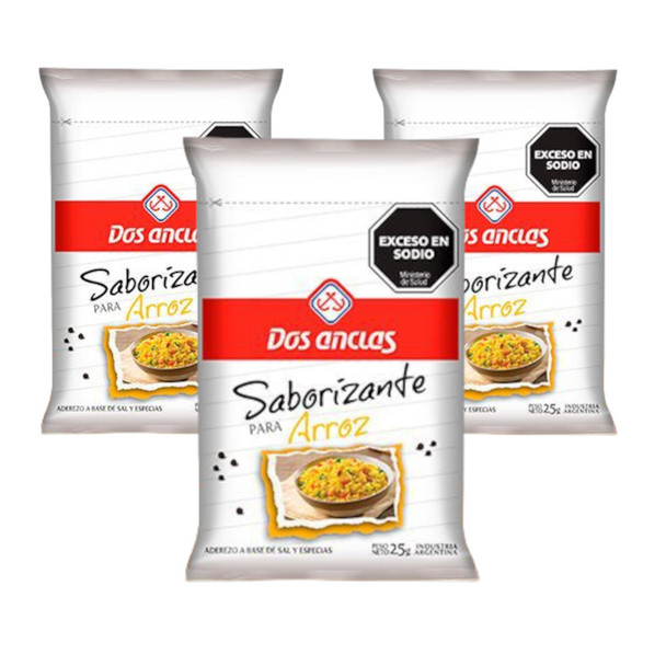 Dos Anclas Flavor Enhancer for Rice, 25 g / 0.88 oz (pack of 3)