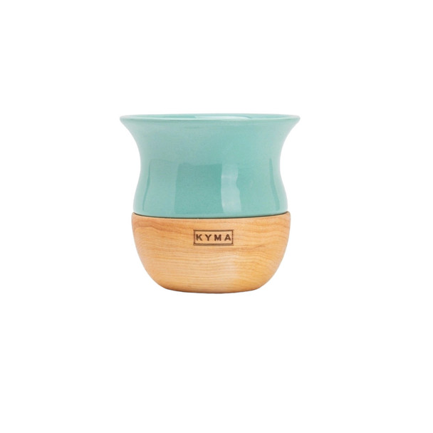 Kyma Ceramic Mate with Turned Lenga Wood Base & Steel Bombilla (Various Colors Available)