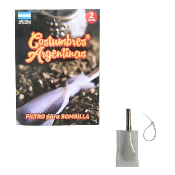 Costumbres Argentinas Filtro Para Bombilla Straw Filter Avoids Yerba Dust & Prevents Acidity Mates Más Duraderos (2 count)