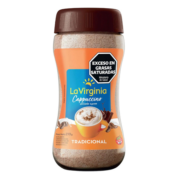 La Virginia Cappuccino Instant Coffee With Cocoa Tradicional, 210 g / 7.4 oz