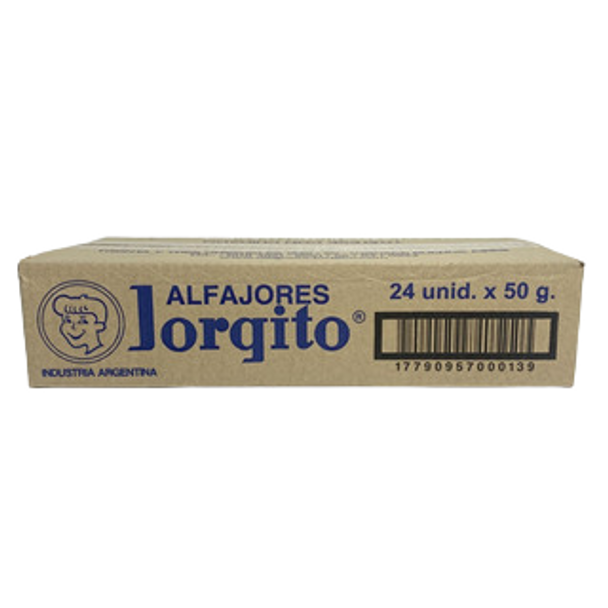 Alfajor Jorgito Blanco Dulce de Leche w/ Sugar Coating Wholesale Bulk Box, 50 g / 1.76 oz ea (24 count per box)