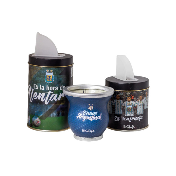 Set de Mate ¡Vamos Argentina! Mate Set World Cup Design AFA Vamos Argentina - Includes Mate + Sugar Bowl + Yerba Holder