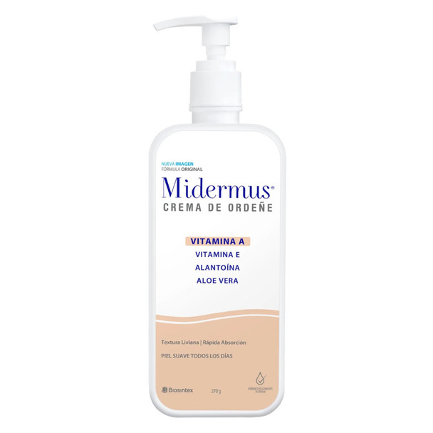 Midermus Crema de Ordeñe, Milking Cream with Vitamin A, E, Alantoin & Aloe Vera, 270 g / 9.52 oz