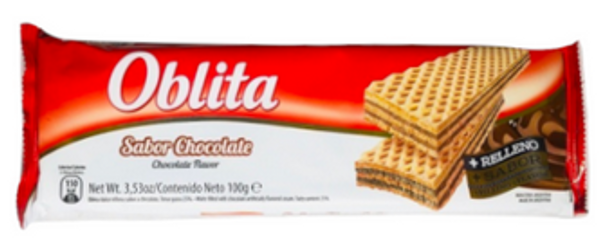 Oblita Obleas Rellenas con Chocolate Wafers Filled with Chocolate Cream, 100 g / 3.53 oz (pack of 3)