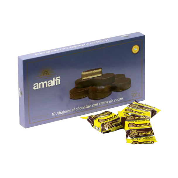Amalfi Chocolate Alfajores Filled with Chocolate Mousse, Coated in Chocolate, 50 g / 1.76 oz (box of 10)