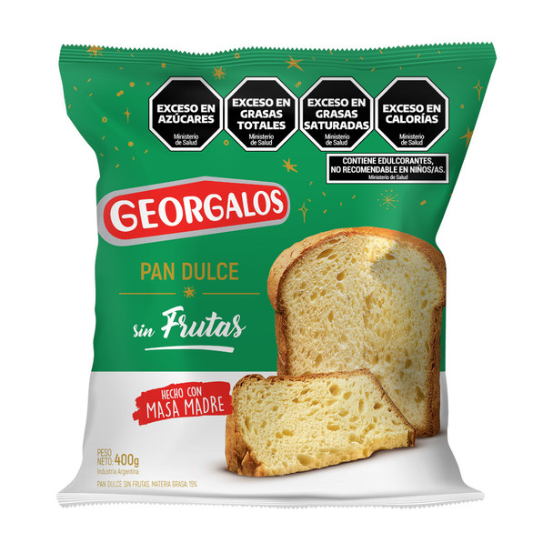 Georgalos Pan Dulce Without Fruits Made with Sourdough, 400 g / 14.11 oz
