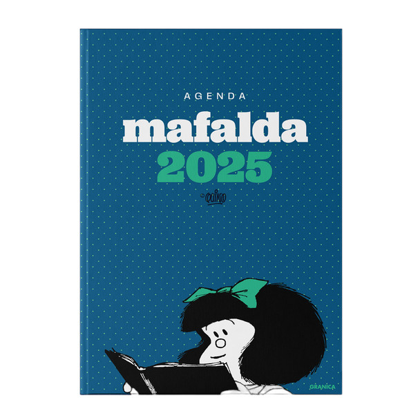 Agenda Granica Mafalda by Quino 2025 Agenda – Hardcover Bound Planner, Turquoise Color, Stylish Design
