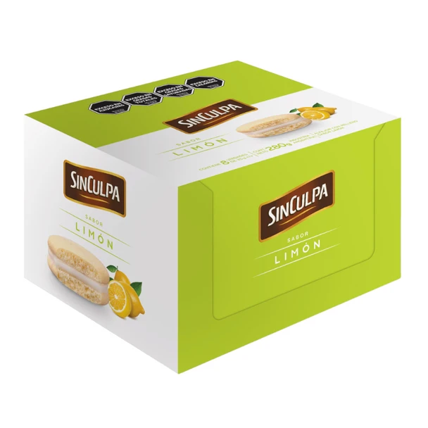 Sin Culpa Alfajores with Lemon Flavor Filling , 280 g / 9.8 oz (box of 8)