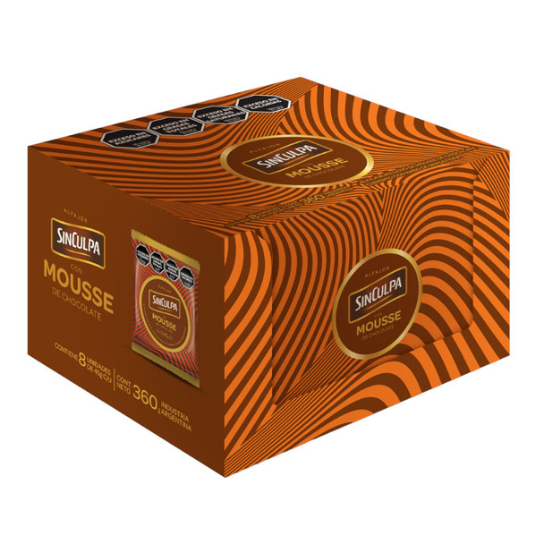 Sin Culpa Alfajores with Chocolate Mousse Filling, Chocolate Coated, 360 g / 12.7 oz (box of 8)