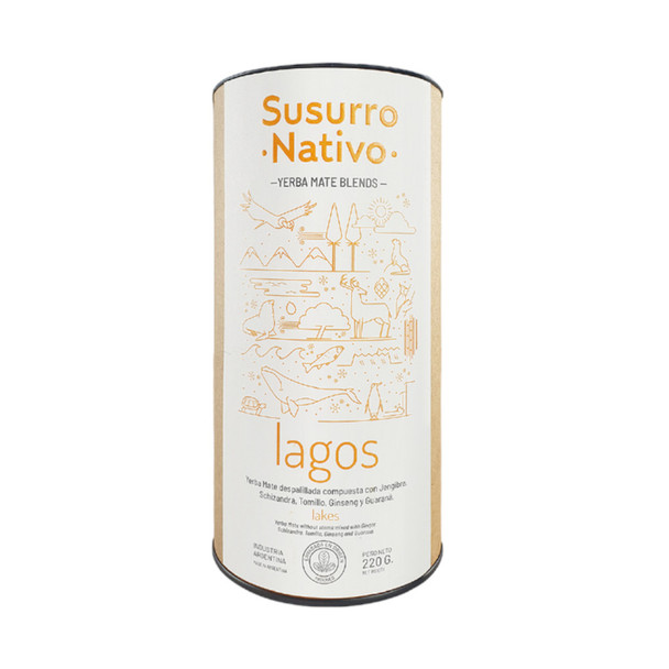 Susurro Nativo Yerba Mate Blends Lagos in Can, Ginger Schizandra Thyme Ginseng Guarana, 220 g / 7.76 oz