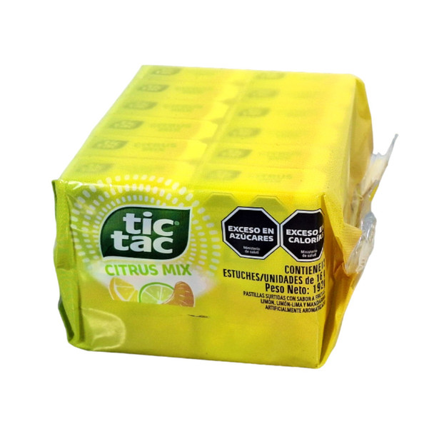 Tic Tac Citrus Mix Assorted Fruit Flavored Candies, Lemon, Lime & Mandarin, 16 g / 0.56 oz (12 count)