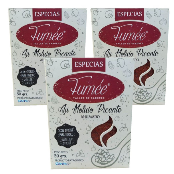 Fumée Ground Chili, Dehydrated Spicy Smoked Ají Molido, 50 g / 1.76 oz (pack of 3)