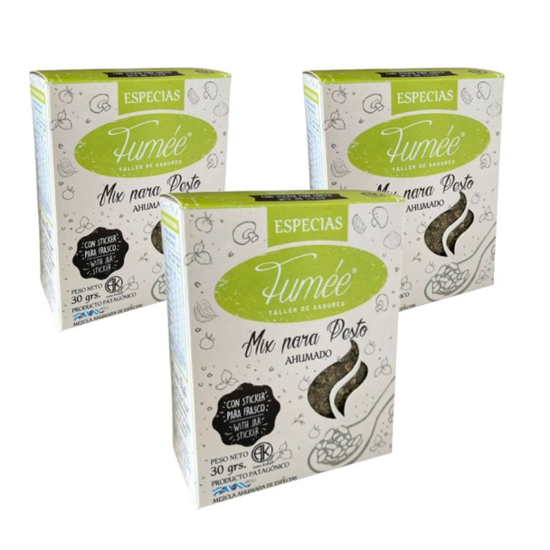 Fumée Smoked Pesto Mix - Kosher Natural Especias Ahumadas Para Pesto, 30 g / 1.05 oz (pack of 3)