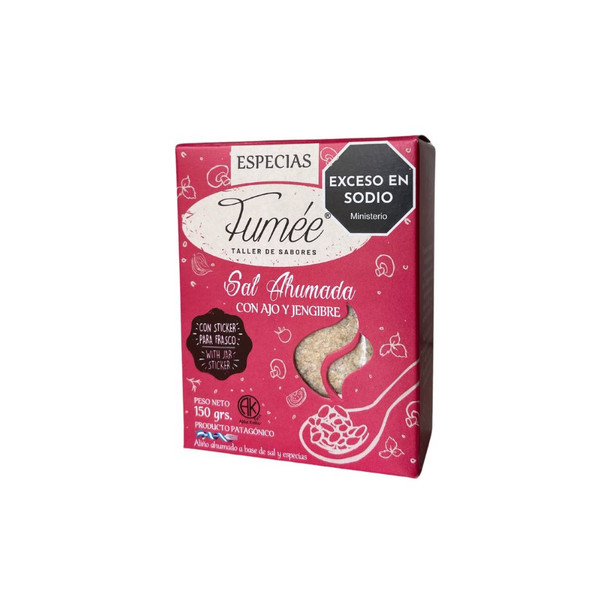Fumée Smoked Salt with Garlic and Ginger – Kosher Product, Perfect for Cooking, 150 g / 5.29 oz
