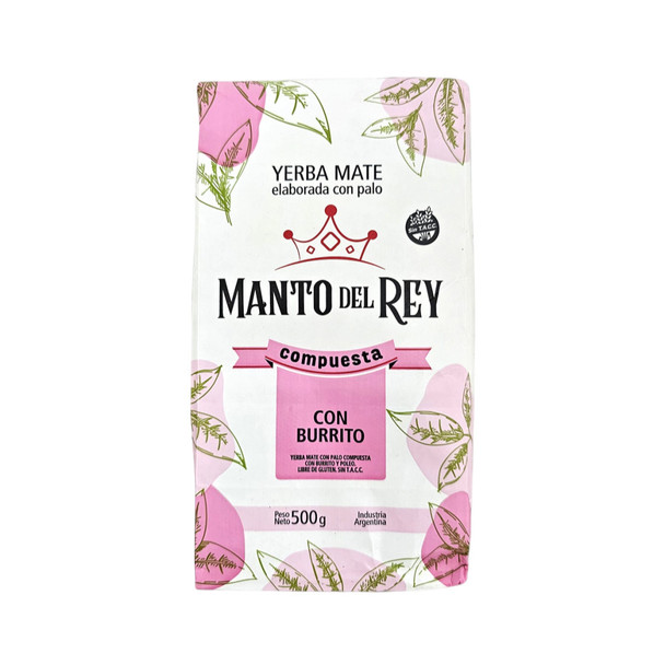 Manto del Rey Yerba Mate Compuesta con Burrito, Gluten Free, 500 g / 17.63 oz