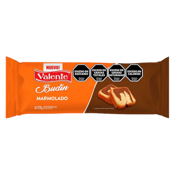 Valente Budín Marmolado Milk Chocolate & Vanilla Pudding Marbled Pound Cake for Mates, 170 g / 5.99 oz