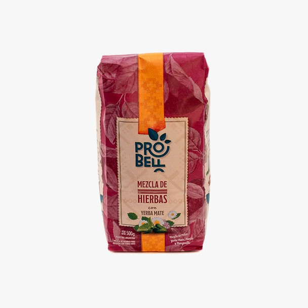 Probell Yerba Mate Herbal Blend with Poleo, Mint & Chamomile, 500 g / 17.64 oz