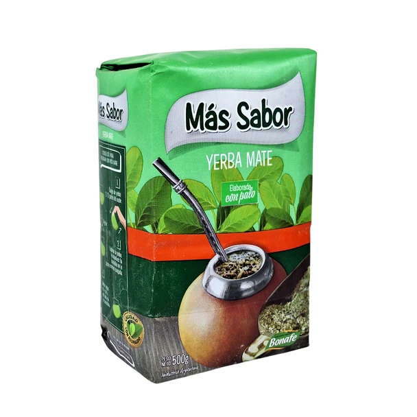 Más Sabor Yerba Mate with Stems, 500 g / 17.6 oz