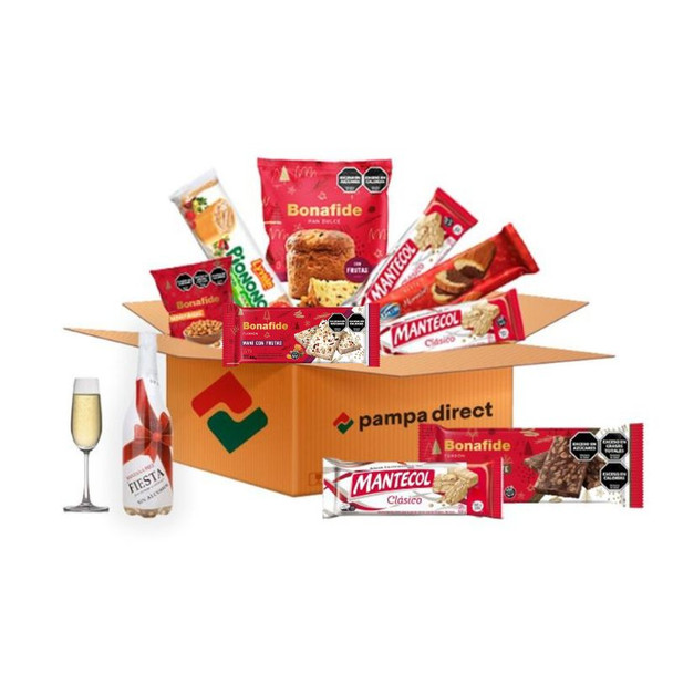 Christmas Selection Box - Mantecol, Nougats, Panettone, Pionono, Fizz Apple & Snacks, 10-Pack Gift Box