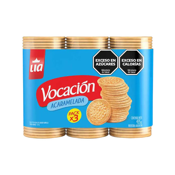 Vocación Acaramelada Sweet Galletitas Vanilla Cookies Tripack, 435 g / 12.16 oz