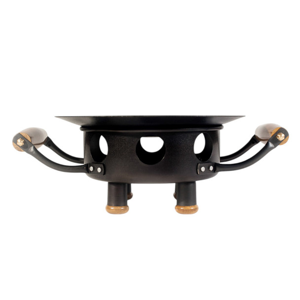Herencia Grill Tabletop Brasero Criollo for Grilled Foods, Iron with Wooden Handles and Feet, 47 x 16 x 33 cm