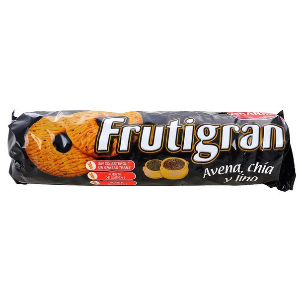 Frutigran Avena, Chía & Lino Galletas dulces con avena, Chía & Lino, 240 g / 8.5 oz (paquete de 3)