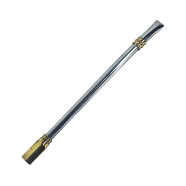 Plated Steel Bombilla for Mate, Removable Hexagonal Filter with Gold Details, 16 cm / 6.29"