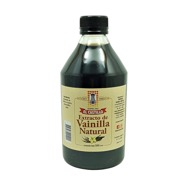 El Castillo Extracto de Vainilla Natural Vanilla Extract, 500 ml / 16.9 fl oz