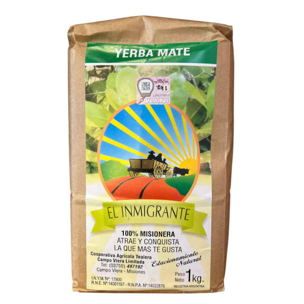 El Inmigrante 100% Misionera Yerba Mate, Premium Quality Argentine Loose Leaf Tea, 1 kg / 35.3 oz