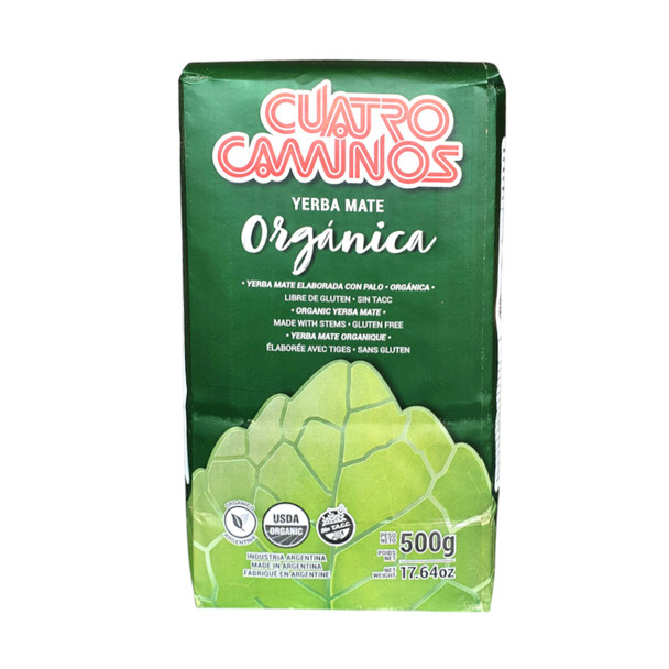 Cuatro Caminos Organic Gluten-Free Yerba Mate, Authentic Argentine Loose Leaf Tea, 500 g / 17.6 oz