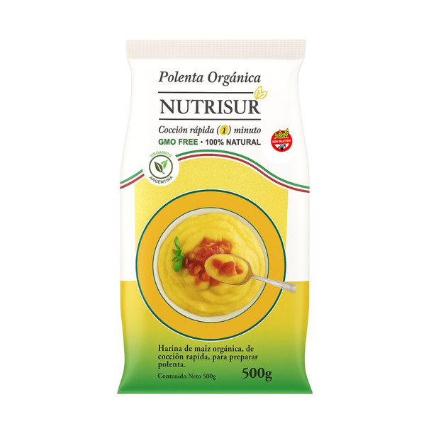 Nutrisur Polenta Orgánica Quick Cook Organic Corn Meal, 500 g / 1.1 lb