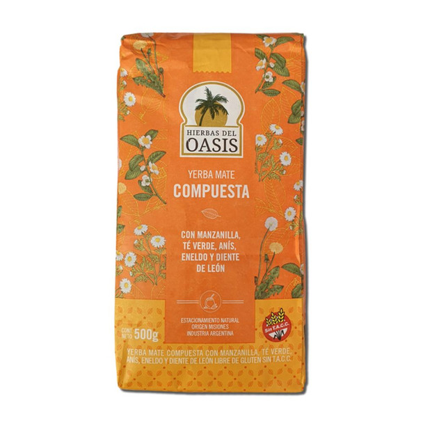 Hierbas del Oasis Yerba Mate Compuesta Detox, 500 g / 1.1 lb