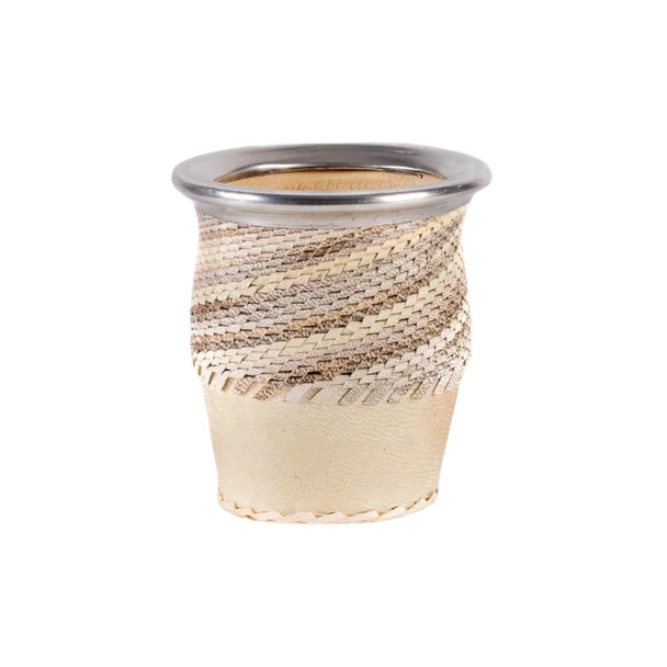 Handcrafted Mate Camionero Gourd, Braided Leather Strap