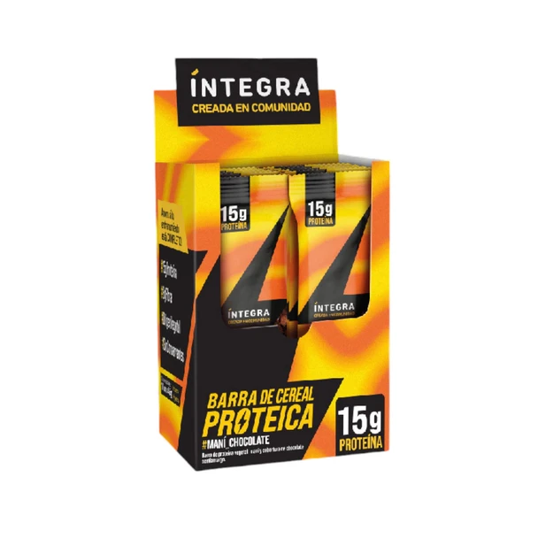 Íntegra Barra de Cereal Proteica Peanut & Chocolate Protein Cereal Bar, 15 g / 0.53 oz (Box of 10)