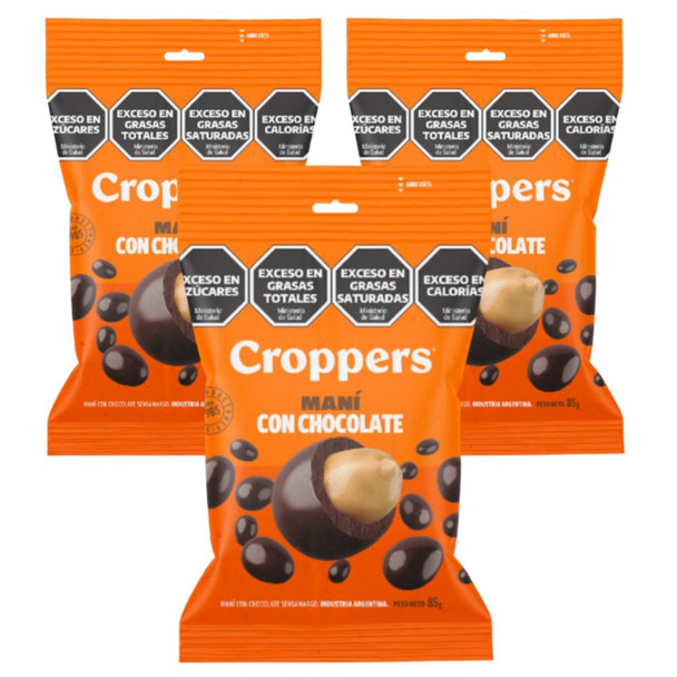 Croppers Chocolate-Covered Peanuts, Gluten-Free, 85 g / 2.99 oz (pack of 3)