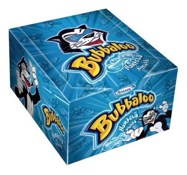 Bubbaloo Menta Chicle Globo Mint Bubblegum, 300 g / 10.6 oz (box of 60)