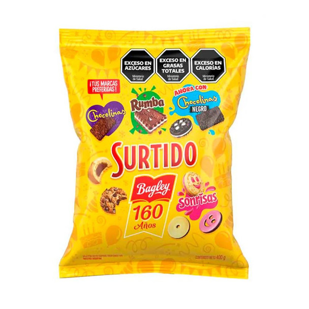 Surtido Bagley Assorted Cookies – Sonrisas, Chocolinas, Rumba & Chocolinas Negras, 400 g / 14.1 oz
