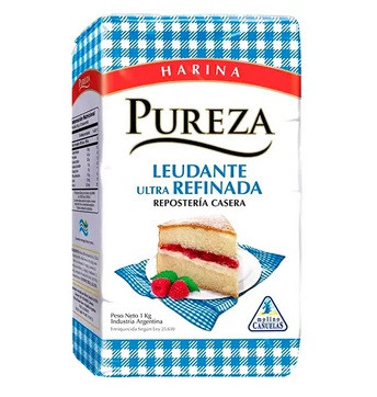 Pureza Harina Leudante Ultra Refinada Self-Rising Leavening Wheat Flour Excellent for Homemade Pastry, 1 kg / 2.2 lb