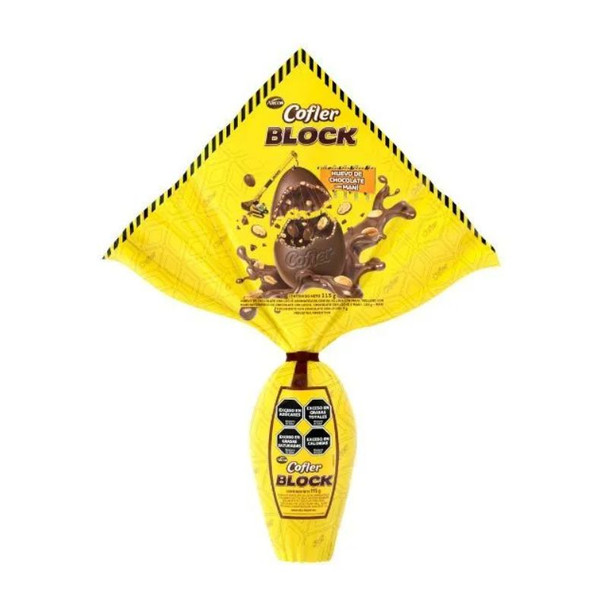 Cofler Block Huevo de Pascua Easter Egg – Milk Chocolate with Peanuts, 115 g / 4.05 oz