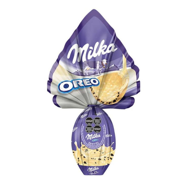 Milka Easter Egg White Chocolate with Oreo Chunks Huevo de Pascua, 156 g / 5.5 oz