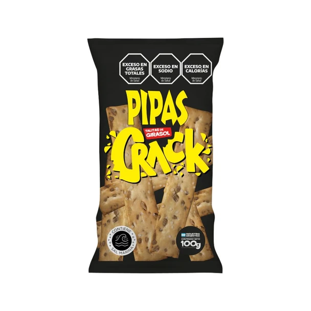 Pipas Crack Sunflower Talitas Snack with Sea Salt - Talitas de Girasol con Sal Marina, 100 g / 3.5 oz